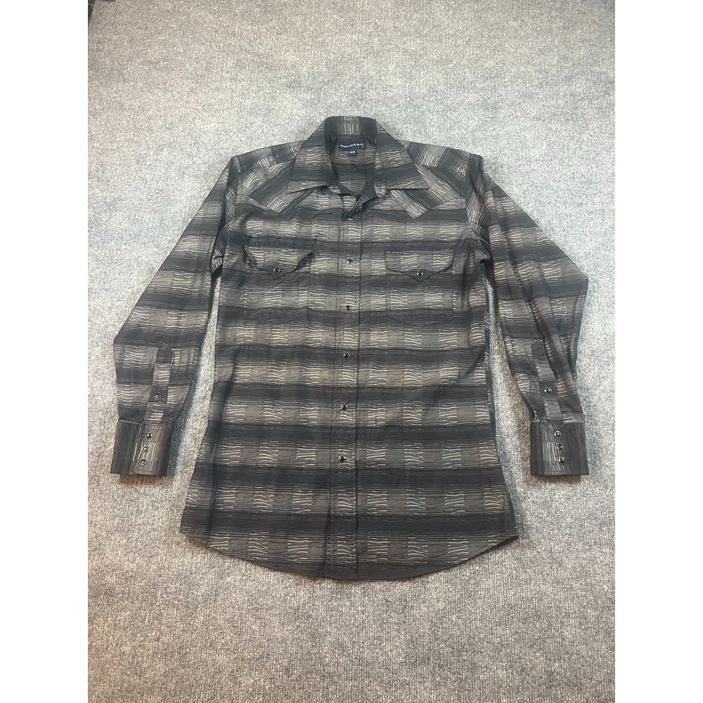 Panhandle Slim Mens 15/33 Long Sleeve Striped Cowboy Western Pearl Snap Rodeo